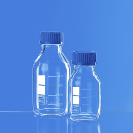 Laborflasche 250 ml mit passenden Verschluss, DIN EN ISO 4796-1, Gewinde GL-45